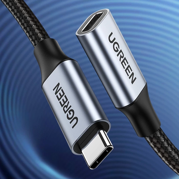 Ugreen kabel przedłużacz USB C 3.1 męski / żeński 10Gb/s 1m szary (US372)