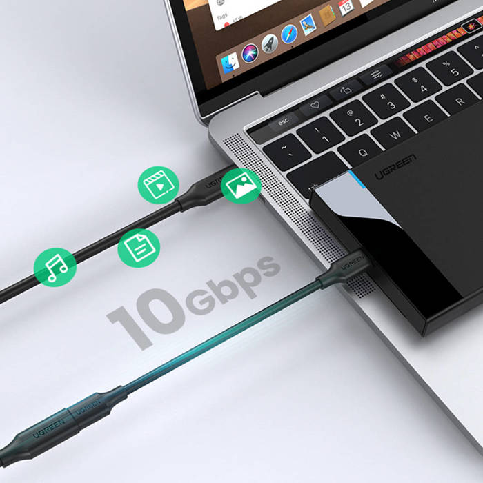 Ugreen kabel przedłużacz przejściówka USB C (męski) - USB C (żeński) 100W 10Gb/s 1m ciemnoszary