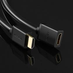 Ugreen kabel przewód adapter przejściówka przedłużacz HDMI (żeński) - HDMI (męski) 4K 10,2 Gbps 340 Mhz audio ethernet 1 m czarny (HD107 10141)