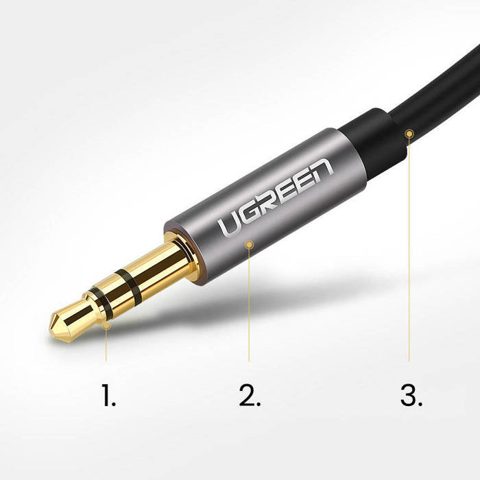 Ugreen kabel przewód audio AUX mini jack 3,5mm 1m czarny (AV119)