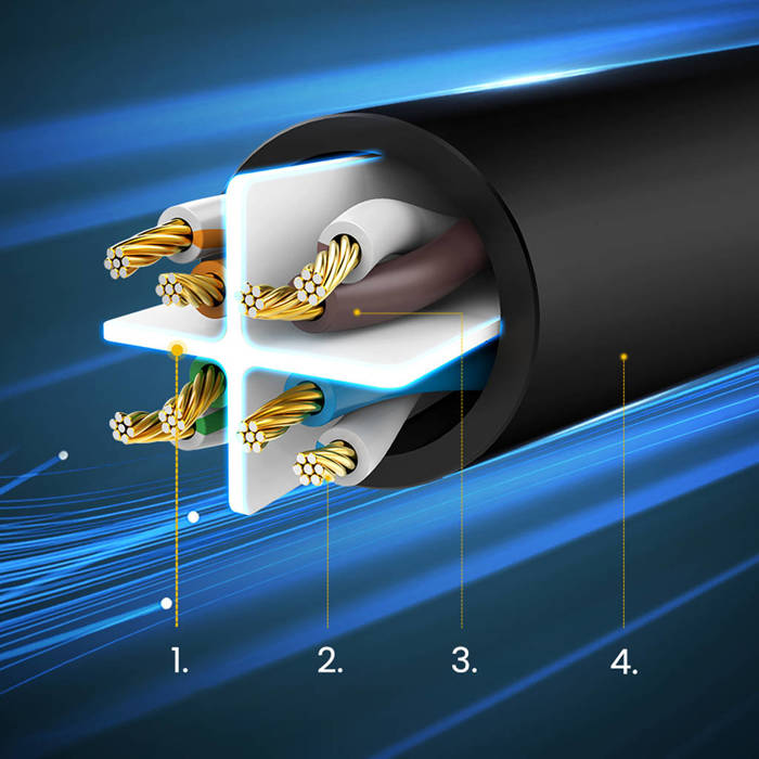 Ugreen kabel sieciowy internetowy LAN Ethernet U/UTP Cat. 6 1000Mb/s 15m czarny (NW102)