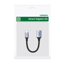 Kabel USB C (męski) - USB (żeński) 3.0 OTG 0.15m Ugreen US378 - czarny