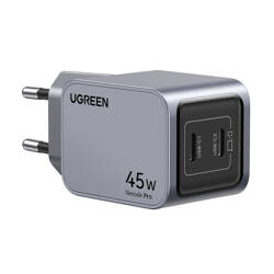 Ładowarka sieciowa Ugreen Nexode Pro 45W, 2x USB-C (szara) + Kabel USB-C do USB-C UGREEN US316, 100W, 1m