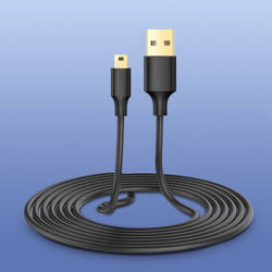 Ugreen 5-pinowy pozłacany  kabel USB - mini USB 0,5m czarny (US132)