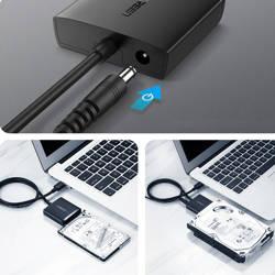 Ugreen adapter przejściówka dysku HDD SSD 2,5'' / 3,5'' SATA III 3.0 - USB 3.2 Gen 1 (SuperSpeed USB 5 Gbps) czarny (60561 CM257)