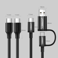 Ugreen kabel USB Typ C do ładowania i transferu danych 3A 3m czarny (US286)