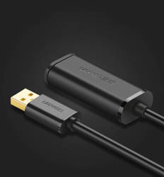 Ugreen kabel aktywny przedłużacz USB-A (męski) - USB-A (żeński) USB 2.0 480Mb/s 15m czarny (US121)