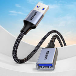 Ugreen kabel przedłużacz adapter USB (męski) - USB (żeński) 3.0 5Gb/s 0.5m szary (US115)