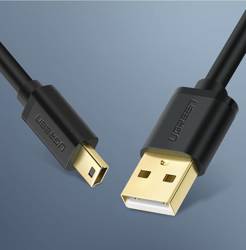 Ugreen kabel przewód USB - mini USB 480 Mbps 1,5 m czarny (US132 10385)