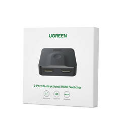 Ugreen przełącznik rozdzielacz splitter switcher HDMI - 2x HDMI 1.4v CEC 3D HDCP1.4 4K 30Hz 10,2Gbps EDID czarny (50966)