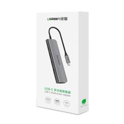 Ugreen wielofunkcyjny HUB USB Typ C 3.0 Power Delivery 3x USB 3.0 / HDMI szary (50209)